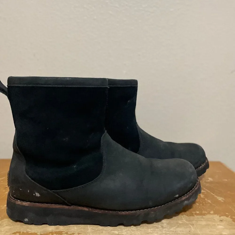 ugg boots ugg hendren review Ugg Hendren 1008140 Black LEATHER Waterproof Zip Ankle Boots Men's Sz 11 